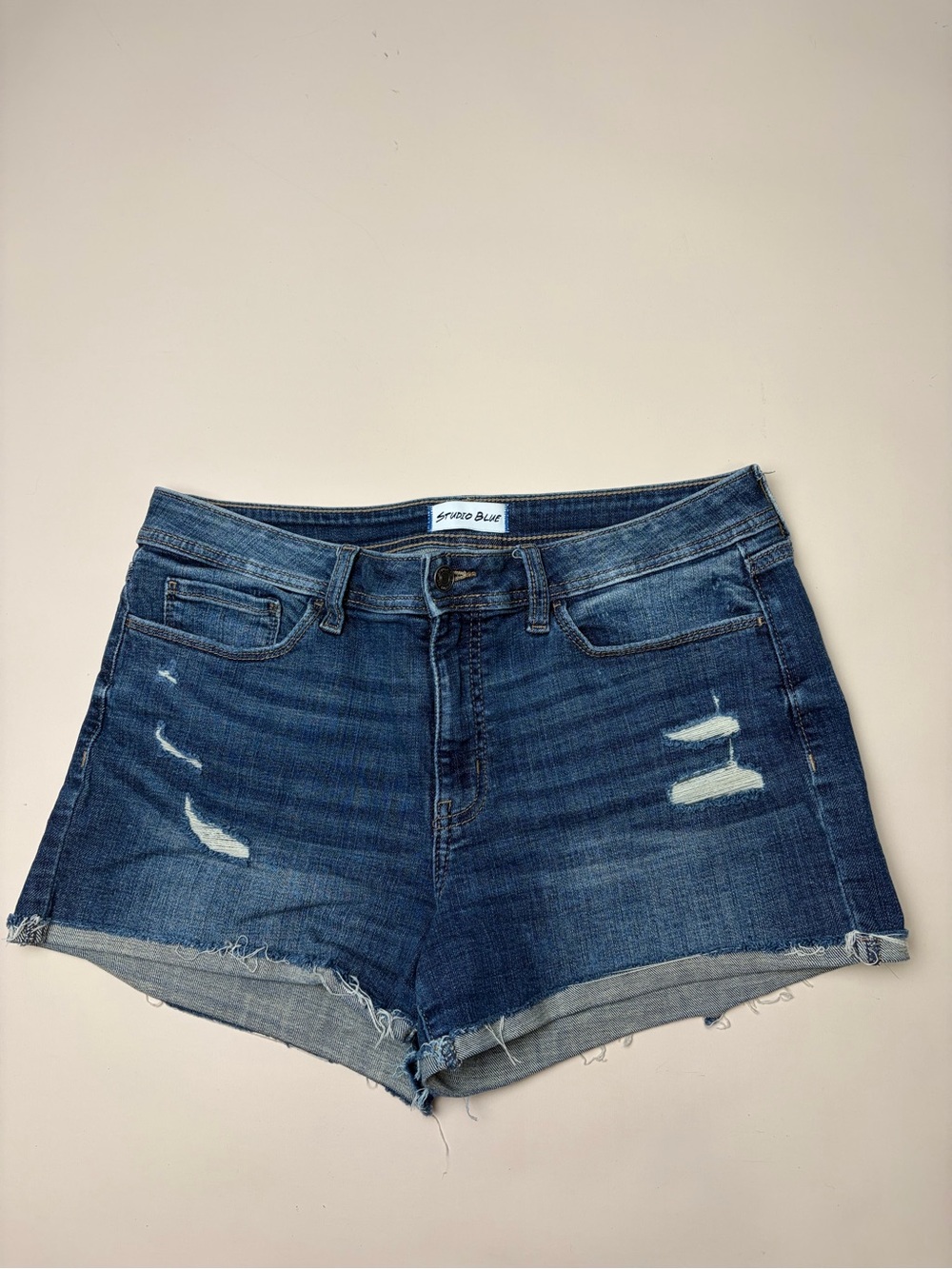 Studio Blue Distressed Denim Cutoff Shorts Women’s Size 30 High Rise